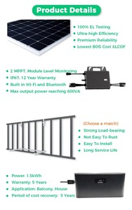 Eu Warehouse <b>Plug</b> <b>and</b> <b>Play</b> Mini 800Watt 800W Complete Photovoltaic Balcony <b>Solar</b> Panel Micro Inverter Energy Storage <b>Pv</b> System - Product Image 6