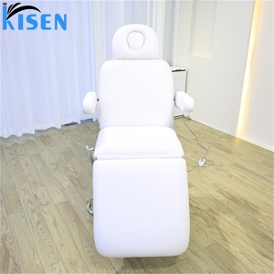 Kisen High Quality Stable Frame Electric Adjustable Beauty <b>Bed</b> With <b>Cushion</b> 3 Motor Lift Salon Tattoo Recliner Chair - Product Image 1