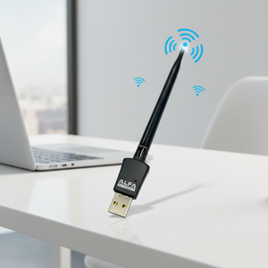 Adaptador WiFi Externo Inalámbrico <span class=keywords><strong>ALFA</strong></span> de Alta Calidad, <span class=keywords><strong>USB</strong></span> 2.0, 2.4GHz, 300Mbps, CE, Tarjeta de Red LAN, Controlador WiFi Realtek, para Uso en Servidores - Product Image 4