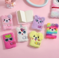 Carnet de poche en peluche mini licorne de dessin animé pour enfants avec fermeture à bouton-pression, carnet portable et mignon de style ours pour étudiants