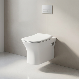 WC suspendu monobloc Vistaar à double chasse avec réservoir encastré, design moderne en céramique pour usage en salle de bain - Product Image 4