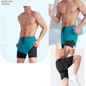 激安セール テニス バスケットボール スポーツウェア メンズ カジュアル ランニング ショーツ 速乾 2in1 - Product Image 6