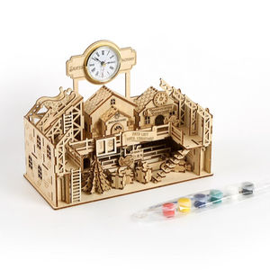 Set di blocchi di costruzione di intelligenza educativa all'ingrosso giocattolo di fabbrica di babbo natale <span class=keywords><strong>puzzle</strong></span> di natale in legno <span class=keywords><strong>3d</strong></span> per bambini - Product Image 1