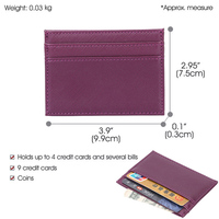 Dompet Kartu Kredit Kulit PU Saffiano Mini Ultra Tipis dengan Logo Embos Kustom