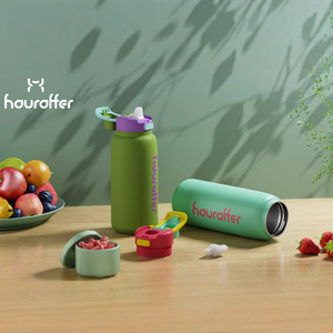 Houroffer Stainless Steel <b>Thermos</b> 304 With Silicone Spout Camping Water <b>Bottle</b> - Product Image 1