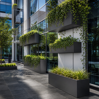 Jardinière murale en aluminium thermolaqué avec support robuste, installation facile pour les barrières extérieures de bâtiments