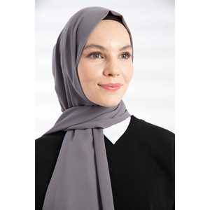 Chal de Crepé Color Antracita, Chifón Transpirable para Mujer, Bufanda Estilo Medio Oriente - Product Image 5