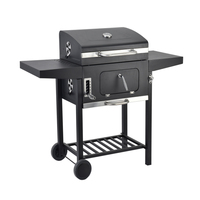 Barbecue au gaz de camping 2PE sur roues, hauteur réglable avec table latérale et dispositifs de sécurité
