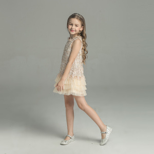 Robes d'été sans manches en coton pour petites filles, style princesse, avec appliques, coupe mini trapèze - Product Image 5