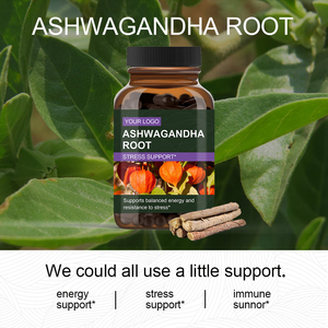 OEM Herbal <strong>Supplements</strong>: Ashwagandha Ayurvedic Extract Powder 1%-10% &amp; Ashwagandha Root Extract Capsules 500mg - 60 Caps/Bottle - Product Image 3