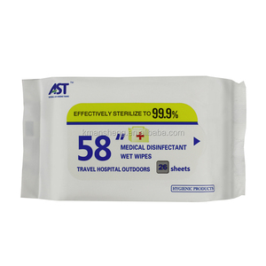 Lingettes humides 99.9% bactéries antiseptique de haute qualité désinfectant antibactérien tissu humide pour le nettoyage des mains paquet de 26 feuilles - Product Image 2