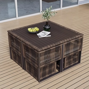 Chaise de plage de luxe <span class=keywords><strong>pour</strong></span> patio, utilisation toutes saisons, mobilier d'extérieur avec design cube peu encombrant <span class=keywords><strong>pour</strong></span> jardin, hôtel et balcon - Product Image 5