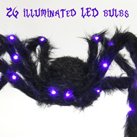 Decoraciones Colgantes de Halloween para Exteriores, Araña de Peluche Brillante y Espeluznante con Telaraña para Jardín, Hogar, Casa Embrujada, Fiesta