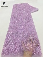 Luxe brillant femmes vert Sequin perle perles dentelle tissu pour mariage pleine perlée brodé dentelle pour robes de mariée accessoires