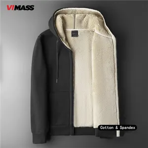 Áo Hoodie Vải Thun Cotton Dày Chất Lượng Cao Áo Hoodie Trơn Trơn Cỡ Lớn Mùa Đông Áo Hoodie Lông Giả Lông Mịn Cho Nam