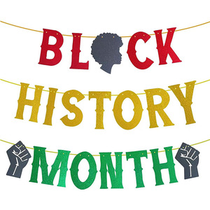 Black History Month Pull Flag Blacked Party Decoration Table Decorations Theme Party <b>Banner</b> - Product Image 3