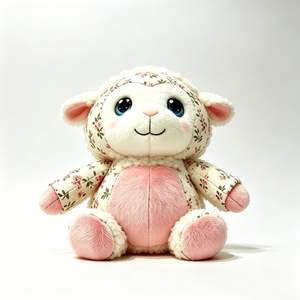 Customized Floral <b>sheep</b> plush <b>toy</b>, vintage pink flower print lamb stuffed animal, cottagecore lamb soft doll - Product Image 4