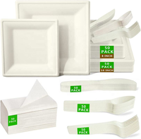 Couverts jetables écologiques et compostables en bagasse de canne à sucre, fourchette, couteau, cuillère, robustes, pour la restauration, commande en gros