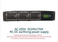 Système redresseur de réseau télécom haute efficacité 19 \ "montage en rack 220V entrée cc 48V DC 24VDC 6000W alimentation à découpage pure