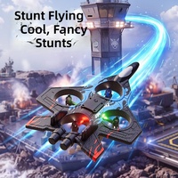 Avion télécommandé 4DRC Fighter V60 pour enfants, jouet pour garçons, résistant aux chutes, en mousse, utilisation en intérieur, contrôle 6 canaux, vidéo 1080p FHD