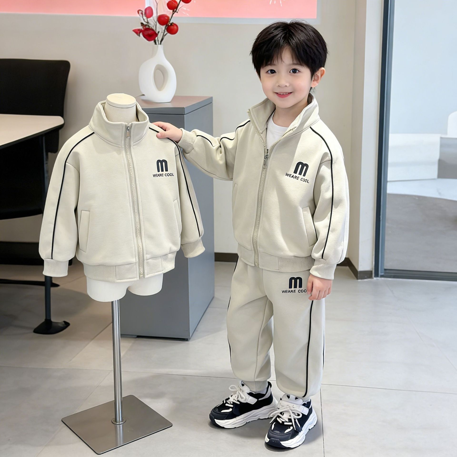 Boys' Sports Suit 2026 New Spring Autumn 1-8Y Model Trendy Casual