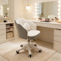 Chaise de bureau pivotante réglable en hauteur avec coussin moelleux en PU pour salon, salle de sport, chambre à coucher