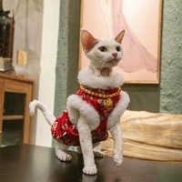 Vente chaude nouvel an festif chinois vent vêtements pour animaux de compagnie Sport Style Tang costume pour chats gilet princesse Style robe