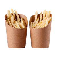 Gobelet d'emballage alimentaire personnalisable blanc pour frites, chips de pommes de terre, gaufres, popcorn avec logo