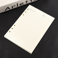 A5 A6 recharge papier ligné 6 trous 6 anneaux feuilles mobiles papier vierge remplaçable pour cahiers journaux journal cahier rechargeable