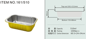 510ml 17.2oz jetable emballage alimentaire en vol four à <span class=keywords><strong>micro</strong></span>-ondes sûr feuille d'<span class=keywords><strong>aluminium</strong></span> compagnie aérienne plateaux alimentaires/conteneur/boîte - Product Image 6