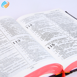 Funda de cuero negro personalizada de maqueta gratis impresión en caliente Impresión de <span class=keywords><strong>libro</strong></span> de papel biblia - Product Image 5