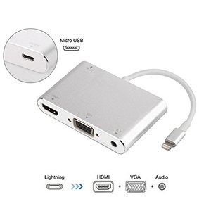 Adaptador HDMI VGA con Conector de Audio de 3.5mm para iPhone y iPad - Product Image 2