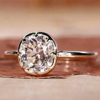 Bague de fiançailles solitaire en diamant de laboratoire de 2 carats, taille ronde, sertie en clos, or massif 10K 14K 18K, certifiée IGI CVD/HPHT