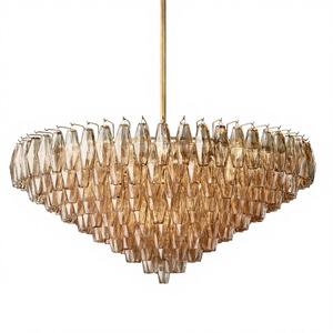 Lampadario Moderno di Lusso in Vetro Fumé <span class=keywords><strong>da</strong></span> 47 Pollici <span class=keywords><strong>per</strong></span> Sala <span class=keywords><strong>da</strong></span> <span class=keywords><strong>Pranzo</strong></span>, Lampade a Sospensione Rotonde a Più Livelli - Product Image 3