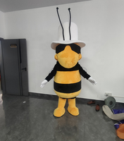 Costume de mascotte abeille en peluche blanche personnalisé 2025 pour adultes, idéal pour Halloween et le carnaval