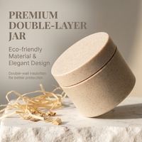 Pots cosmétiques écologiques en paille de blé, pots vides en plastique biodégradable pour crème visage et masque, contenants d'emballage rechargeables pour soins de la peau