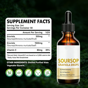 Gotas de Suplemento Dietético de Extracto y Aceite de Guanábana de Marca Propia para el Apoyo Inmunológico y la Energía en Adultos, 30 mg, <span class=keywords><strong>2</strong></span> Gotas/Día - Product Image 3