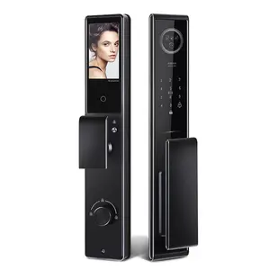 Factory Wholesale Face Digital Security Fingerprint wifi Remote Control Smart Lock Front Door with Camera and Audio