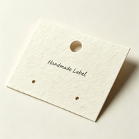 Cartes de présentation pour boucles d'oreilles en papier de riz texturé perforé, personnalisées pour l'emballage de bijoux faits à la main
