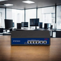 Commutateur réseau PoE 4 ports x 100Mbps Ports PoE 2x100Mbps Ports de liaison montante Système de caméra de sécurité CCTV Commutateur PoE Stock MA