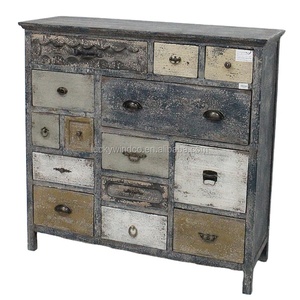 Design antico cassettone in legno massello di recupero cassettiera fatta a mano per sala da pranzo e soggiorno mobili rustici per la casa - Product Image 5
