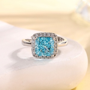 Fashion Eco-friendly Copper 8*8MM <b>Iced</b> <b>Out</b> High Carbon Diamond Temperament Jewelry Wedding Cubic Zirconia Necklace Set for Women - Product Image 4