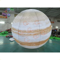 Ballon gonflable Jupiter pour exposition, avec éclairage LED, en PVC, pour suspendre, représentant une planète du système solaire