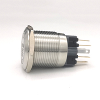 Bouton de démarrage/arrêt personnalisé en acier inoxydable gravé au laser, éclairé par LED verte 12V, 22 mm