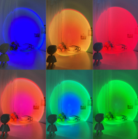 CuteMini astronauta proyector de luz nocturna decoración del hogar atmósfera luz recargable Robot niños lámpara de puesta de sol