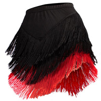 Jupe Courte de Danse Latine pour Femme, Sexy, Tricolore, Dos Nu, à Franges Irrégulières, Rouge Senba Dango 2025, en Polyester, Tutu et Jupes