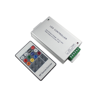 Contrôleur de lumière LED multicolore PWM RF 20 touches Télécommande 12A 24A Boîtier en aluminium DC12V-24V RGB 360W Charge maximale 20M-30M