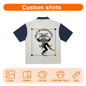 Wholesale Of New Shirts Retro Casual Oversized Contrasting Pure Cotton Patchwork Printed Men's Short Sleeved Shirts