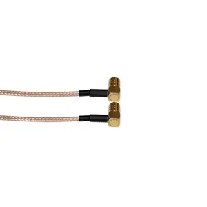 Customized RF Coaxial Connection Line SMB Bent Female To Straight Male Cable Assembly For RG316 Cable