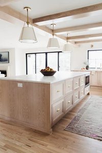 CBMMart Armoire de cuisine traditionnelle en bois massif lavé en chêne blanc et bois naturel - Product Image 4